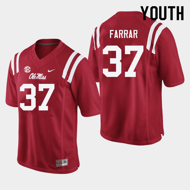 Hayden Farrar Ole Miss Rebels NCAA Youth Red #37 Stitched Limited College Football Jersey ZYA4358IO